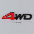 Car 4WD Personalized Aluminum Alloy Decorative Stickers, Size: 13x3.5x0.3cm (Black Red)