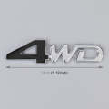 Car 4WD Personalized Aluminum Alloy Decorative Stickers, Size: 13x3.5x0.3cm (Black Silver)