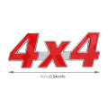 Car Number 4 x 4 Personalized Aluminum Alloy Decorative Sticker, Size: 9 x 3.5 x 2.3cm (Red)