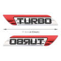 1 Pair Car Turbo Personalized Aluminum Alloy Decorative Stickers, Size: 11.5 x 2.5 x 0.5cm (Red)