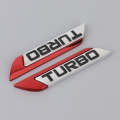 1 Pair Car Turbo Personalized Aluminum Alloy Decorative Stickers, Size: 11.5 x 2.5 x 0.5cm (Red)