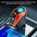 Ozio DY48TC 188W Type-C + USB Dual Port Multi-function Car Charger with Cigarette Lighter (Orange)