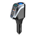 Ozio DY48TC 188W Type-C + USB Dual Port Multi-function Car Charger with Cigarette Lighter (Silver)