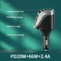 Ozio DY48TC 188W Type-C + USB Dual Port Multi-function Car Charger with Cigarette Lighter (Silver)