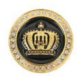Car Diamond Crown Aluminum Alloy Personalized Decorative Stickers, Large Size:6.5x0.85cm (Gold)