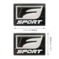 2pcs Car Type D F-SPORT Aluminum Alloy Personalized Decorative Stickers, Size:3.8x2.8x0.4cm