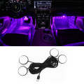Car 4 in 1 USB RGB Foot LED Atmosphere Light (Pink Light)