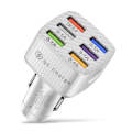 BK-360 6 in 1 QC3.0+3.1A USB luminescent Car Charger (White)