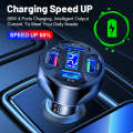 66W 4 in 1 Digital Display Fast Charging Car Charger with Voltmeter (Black)