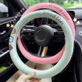Round Style Car Universal Cartoon Pattern Plush Warm Anti-skid Steering Wheel Cover, Diameter: 38...