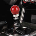 Car Carbon Fiber Pattern Gear Shift Knob Round Modified Gear Shift Head (Red)