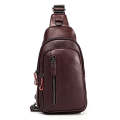 6027 Men Crossbody Bag Casual Multi-function Shoulder Waist Bag (Coffee)
