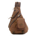 AUGUR 8171 Multi-function Canvas Chest Bag Shoulder Messenger Crossby Bag(Coffee)