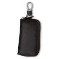9092 Business Style Multifunctional Genuine Leather Zipper Car Key Bag(Coffee)