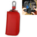 9092 Business Style Multifunctional Genuine Leather Zipper Car Key Bag(Red)
