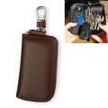 9092 Business Style Multifunctional Genuine Leather Zipper Car Key Bag(Brown)