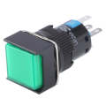 Car DIY Square Button Push Switch with LED Indicator, DC 24V(Green)