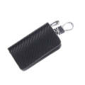 Universal Leather Carbon Fiber Texture Waist Hanging Zipper Wallets Key Holder Bag (No Include Ke...