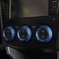 3 PCS Car Aluminum Air Conditioner Knob Case For Subaru(Blue)