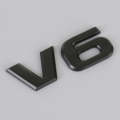 V6 Shape Car Metal Body Decorative Sticker (Black)