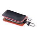 Universal Leather Roots Texture Waist Hanging Zipper Wallets Key Holder Bag (No Include Key)(Red)