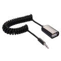 3.5mm Male to USB 2.0 Female Audio Converter Retractable Coiled Cable for Car MP3 Speaker U Disk,...
