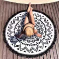 Microfiber Round Tassels Flamingo Printed Beach Blanket Pool Beach Throw Towel Yoga Picnic Mat, S...