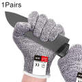 A Pair Cut-resistant Gardening Gloves HPPE Food-grade 5-Level Anti-cutting Anti-wear Safety Worki...