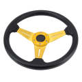 35cm PU Racing Sport Hand Wheel Car Modified Steering Wheel(Gold)