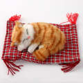 Lovely Simulation Animal Doll Plush Sleeping Cats Toy Cat Mat Doll Decorations Stuffed Toys Car D...