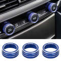 3 PCS Car Aluminum Alloy Air Conditioner Knob Case for Honda Tenth Generation Accord(Blue)