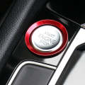 Car Engine Start Key Push Button Ring Trim Aluminum Alloy Sticker Decoration for Volkswagen(Red)