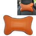 Four Seasons Breathable Leather Surface Car Neck Pillow Head Pillow(Brown)