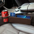Universal Car Multi-functional Console Side Pocket Seat Gap Side Storage Box(Brown)