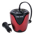 HSC YC-19 Car Cup Charger 2.1A/1A Dual USB Ports Car 12V-24V Charger with 2-Socket Cigarette and ...