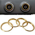 4 PCS Car Outlet Decorative Rings Aluminum Alloy Air Outlet Chrome Trim Ring Car Dashboard  Air V...
