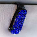 Car Pure Color Diamond Mounted Glasses Bill Clip Holder (Dark Blue)
