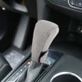 Universal Nonslip Breathable Genuine Leather Car Gear Shift Knob Cover(Grey)