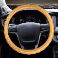 Universal Car Wave Matte Leather + Cotton Steering Wheel Cover, Diameter: 38cm(Gold)