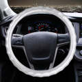 Universal Car Wave Matte Leather + Cotton Steering Wheel Cover, Diameter: 38cm(Silver)