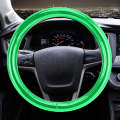 Universal Car Plating Matte Leather + Cotton Steering Wheel Cover, Diameter: 38cm (Green)