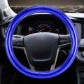 Universal Car Plating Matte Leather + Cotton Steering Wheel Cover, Diameter: 38cm (Blue)