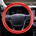 Universal Car Plating Matte Leather + Cotton Steering Wheel Cover, Diameter: 38cm (Red)