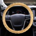 Universal Car Wave Texture Plating Leather Steering Wheel Cover, Diameter: 38cm (Gold)