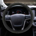 Universal Car Leather + Diamond Steering Wheel Cover, Diameter: 38cm (Black)