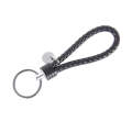 5pcs Car Key Ring Holder With Leather Strip(Black)
