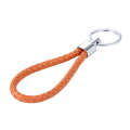 5pcs Car Key Ring Holder With Leather Strip (Orange)
