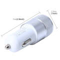 10 PCS Car Auto 5V Dual USB 2.1A/1A Cigarette Lighter Adapter for Most Phones(Silver)