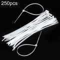 250pcs /Pack 5mm*300mm Nylon Cable Ties(White)