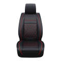 Car Leather Full Coverage Seat Cushion Cover, Standard Version, Only One Seat(Black Red)